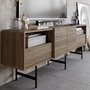 Hanah Home Soporte de TV Derin - Nogal y Negro